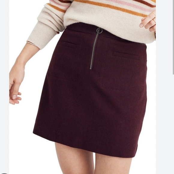 Madewell Fireside Wool Blend Mini Skirt Size 4 - Picture 1 of 7